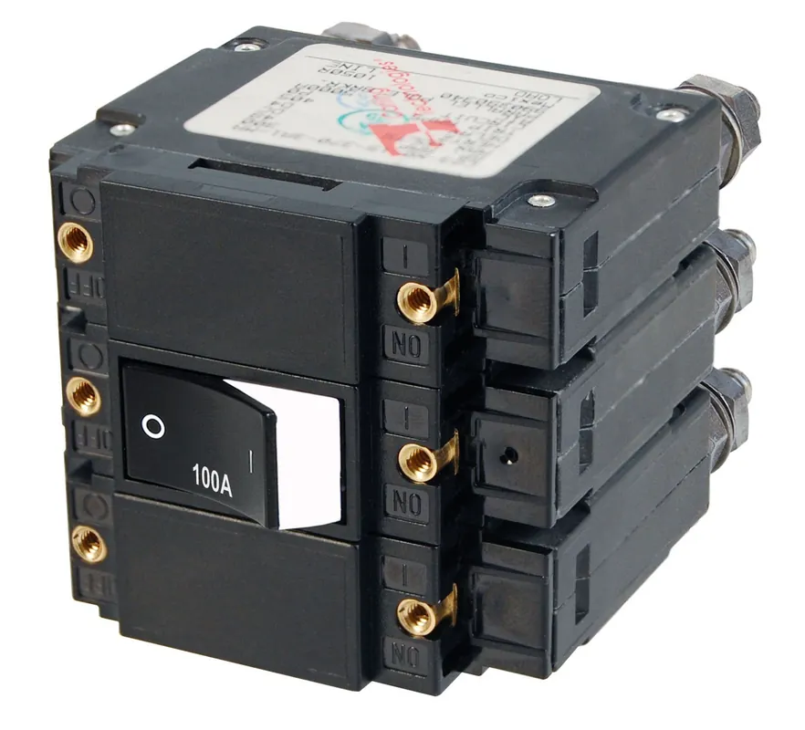 Express Delivery Blue Sea Systems Triple Pole C-Series Raised Rocker Circuit Breaker 100A AC - 7588