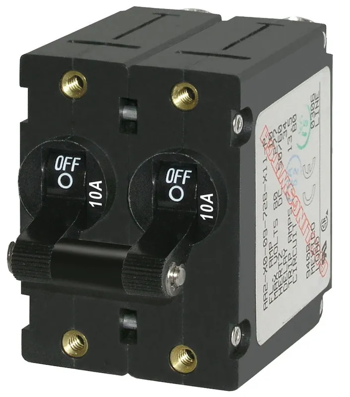 Blue Sea Systems A-Series Black Toggle Circuit Breaker Double Pole 10A - 7232 Super Sale