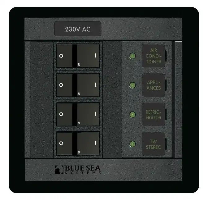 Blue Sea Systems Power Distribution Panel 230 Volt AC with 4 Positions - 1211 Weekend Sale