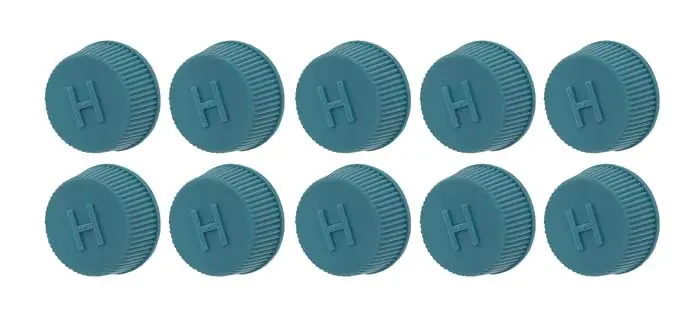 Original MEI M10-1.25 Light Blue High Side Service Port Cap - R12/R134a - Box of 10 - 8954