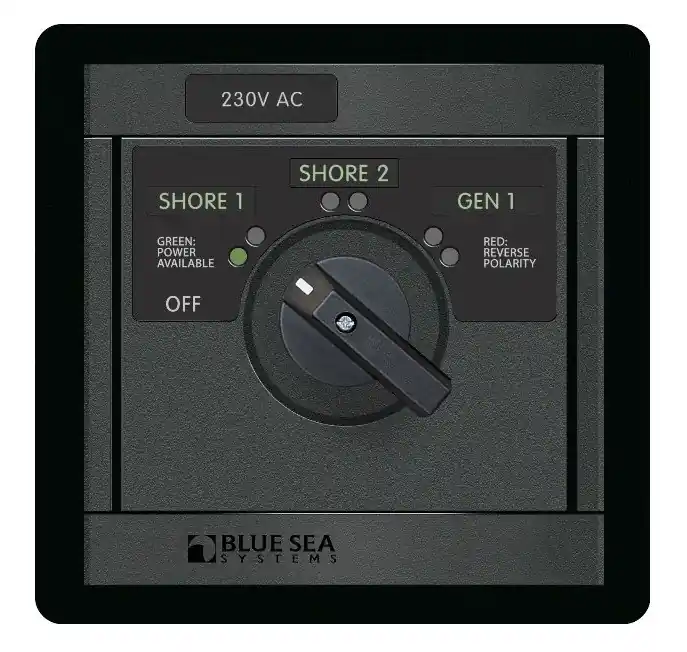 Top Pick Blue Sea Systems 230V AC Rotary Switch Source Selection Panel 30A OFF Plus 3 Sources - 1485