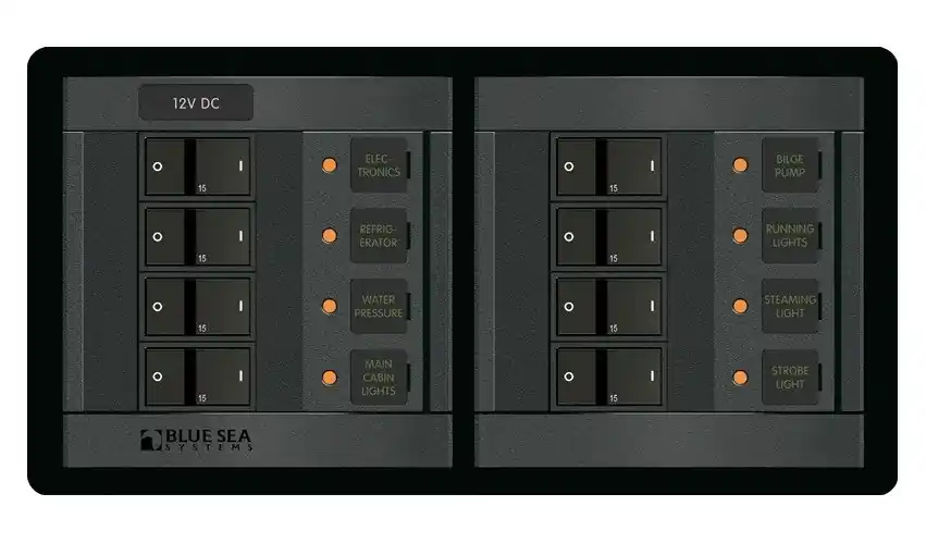 Blue Sea Systems Horizontal Power Distribution Panel 12 Volt DC with 8 Positions - 1225 Low Price