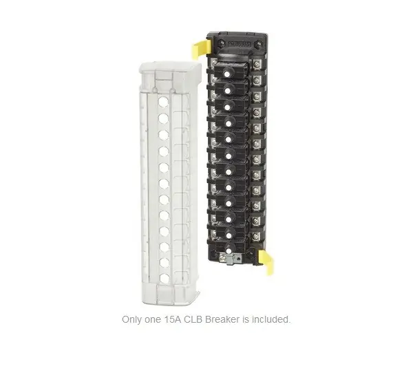 Blue Sea Systems ST CLB 12-Position Circuit Breaker Block 32V DC - 5051 Warranty Included