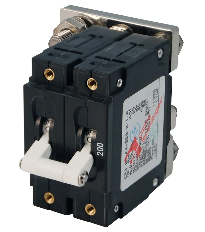 Genuine Blue Sea Systems Double Pole C-Series White Toggle Circuit Breaker 200A - 7269