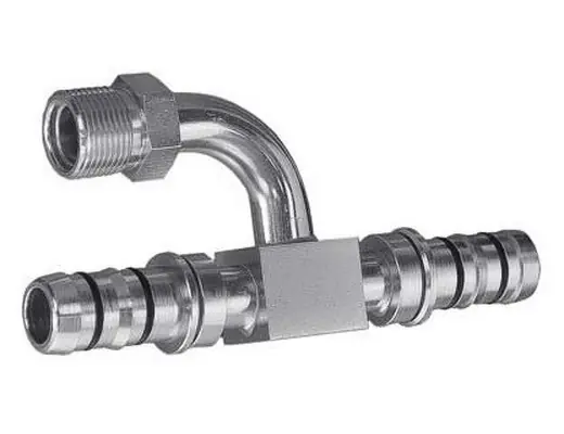 While Supplies Last MEI EZ-Clip Splicer Tee Style Male Insert O-Ring Connection No. 16 Hose Fitting with No. 12 Thread - 4679EZ