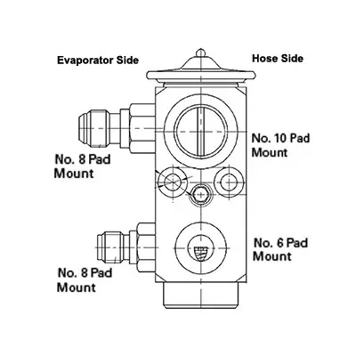 Kysor 2 Ton Block Type Expansion Valve with No. 6 Pad Mount Inlet and No. 8 Pad Mount Outlet - 1814008 Reduced Price