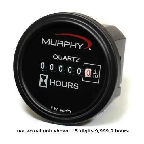 Free Delivery Murphy 5-Digits Black Bezel Hourmeter 12/24V with Shock Ring 3-Hole Mounting - TM612/624