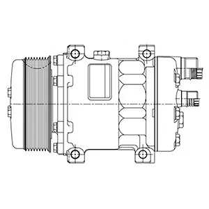 Sanden OEM SD7H15 Compressor 12V R-134a with KF Head Type and PV8 Clutch Type - 1401520 by Kysor Trusted Brand