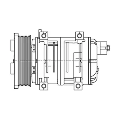 Seltec/Valeo Compressor 12V with 5 in. PV8 Clutch and Horizontal Pad Fitting - 1403168 by Kysor Money Back Guarantee