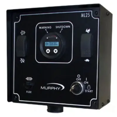 Premium Murphy PTO Ramp Throttle Method PV25 Flat Panel 12/24VDC with T4 Rocker Switch - ML25-T4-FP