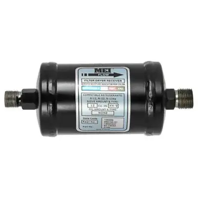 MEI Steel Receiver Drier 6.75 in. Length with 3/8 in. No. 6-1/2 in. No. 8 MIO Inlet/Outlet - 7140 No Minimum Order
