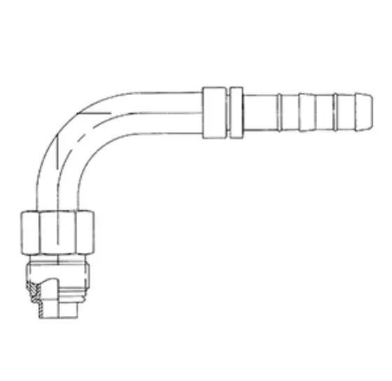 Direct From Factory Kysor Aeroquip EZ Clip 90 Degree Elbow Male O-Ring Fitting Short Pilot No. 6 x No. 8 with 5/8 in. -18 Thread - 2631296