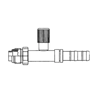 Kysor Aeroquip E-Z Clip Straight Male O-Ring Fitting Short Pilot No. 10 x No. 12 with R-134a Low Side Charge Port - 2631507 Instant Buy