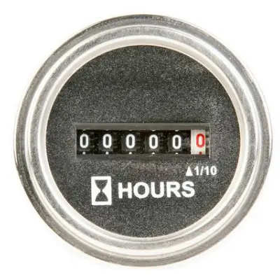 Discount Mr. Speedometer Chrome Round Analog Hourmeter 12 to 60 VDC - HG192