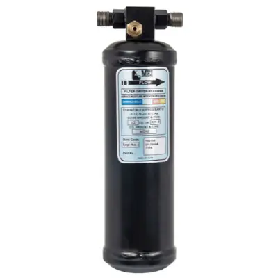 MEI Steel Receiver Drier 2.75 in. Diameter x 10 in. Length with 3/8 in. No. 6 MIO Inlet/Outlet - Top Glass - 7156 Budget