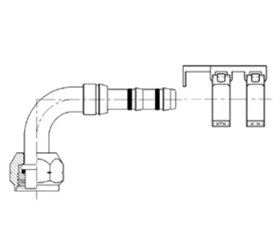 Deal ATCO 90 Degree Female O-Ring AIR-O-CRIMP Fitting No. 10 with Clamp Assembly - 2660020 by Kysor