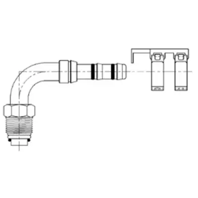 Wholesale Kysor 45 Deg. Female O-Ring Fitting with Clamp Assembly - No. 8 x No. 8 - 2660032