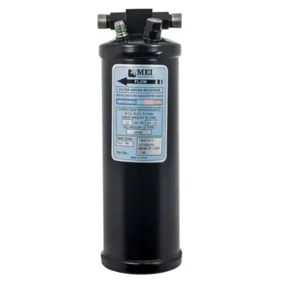 MEI Steel Receiver Drier 3 in. Diameter x 10 in. Length with 3/8 in. No. 6 MIO Inlet/Outlet - 7166 Fast Shipping