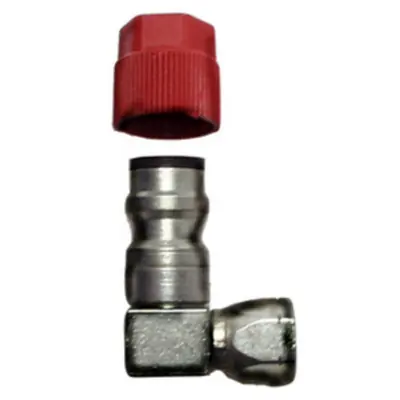 Certified Kysor Adapter 16 mm Fitting Size and 7/16 in. x 3/8 in.-24 Fitting Thread Size - Red Cap High Side - 2899001