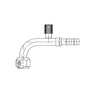 Kysor 90 Deg. Elbow Female O-Ring Fitting Short Pilot No. 10-No. 12 with R134A Low Side Charge Port - 2632597 Don’t Miss Out