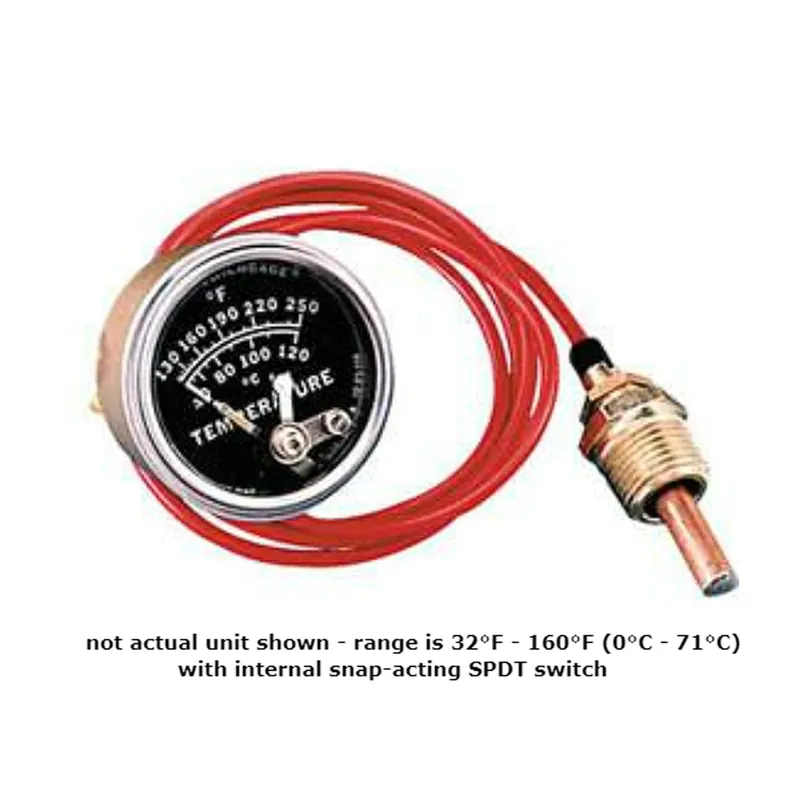 Murphy 2 in. Mechanical Temperature Swichgage 32F-160F with Internal Snap-Acting SPDT Switch and 8 ft. PVC-Armored Capillary - 20TE-160-8-1/2 Low Price