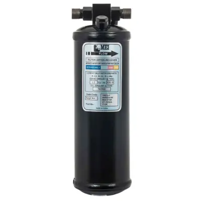 No Minimum Order MEI Steel Receiver Drier 3 in. Diameter x 10 in. Length with 3/8 in. No. 6 MIO Inlet/Outlet and Top Switch Port - Top Glass - 7134