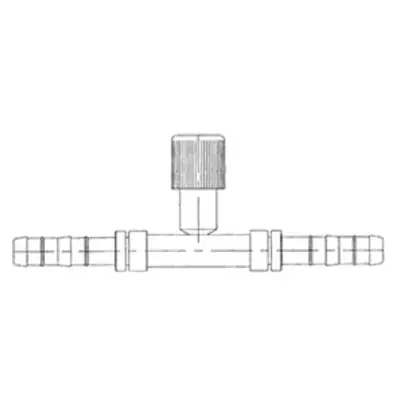 Kysor 5-13/32 in. Splicer Fitting No. 6 x No. 6 with High Side R134-a Charge Port - 2630901 Viral