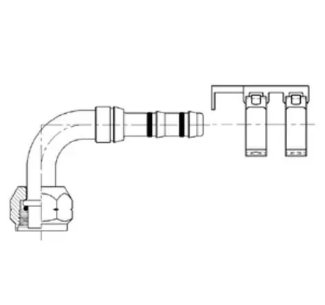 ATCO 90 Degree Female O-Ring AIR-O-CRIMP Fitting No. 12 with Clamp Assembly - 2660021 by Kysor Today Only