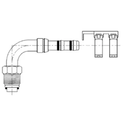 Kysor 90 Deg. Male O-Ring Fitting with Clamp Assembly - No. 6 x No. 6 - 2660043 Mega Sale