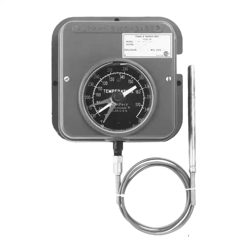 Murphy 4-1/2 in. Surface Mount Explosion-Proof Mechanical Temperature Swichgage 130-350F with 15 ft. Stainless Steel Capillary - SPLC-350S15-EX Best Seller