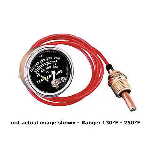 Best Choice Murphy 2 in. Illuminated Temperature Swichgage 130F-250F with 25 ft. PVC-Armored Capillary with 1-2-14 NPT Adapter Nut - 20T-I-250-25-1/2