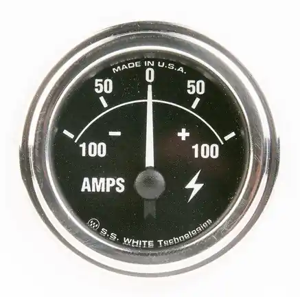 Handmade Mr. Speedometer 2-1/16 in. Diamond Chrome Ammeter Gauge 100-0-100 - HG155