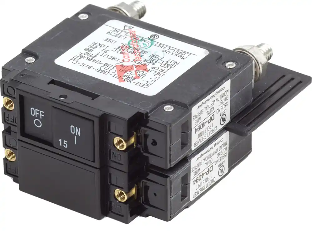 Weekend Sale Blue Sea Systems C-Series UL-489 15A Flat Rocker Double Pole Circuit Breaker - 7462