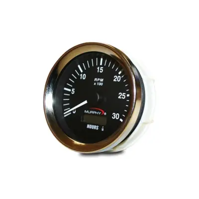 Budget Murphy Tachometer 10-32V with Hourmeter Bright Stainless Steel Bezel - ATH-30