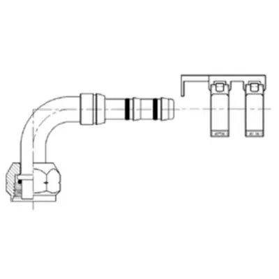 Kysor 90 Deg. Female O-Ring Fitting 6 x 6 with Clamp Assembly - 2660018 Fresh Stock