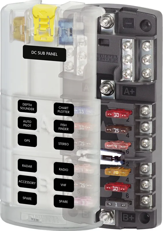 Budget Blue Sea Systems ST Blade Split Bus Fuse Block 12 Circuits - 5032