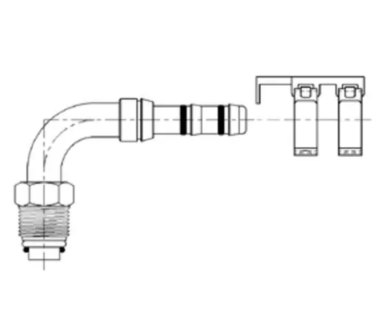 Fan Favorite ATCO 90 Degree Male O-Ring AIR-O-CRIMP Fitting No. 8 with 3/4 in. -18 Thread and Clamp Assembly - 2660045 by Kysor