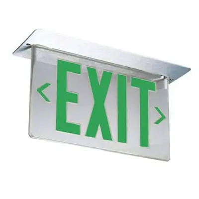 Lithonia Lighting LRP-2-GMR-DA-120277-TM AC Panel Assembly LED Edge-Lit Exit Sign Brushed Aluminum Housing Green Letter 120/277-Volt AC Precise® Direct From Factory