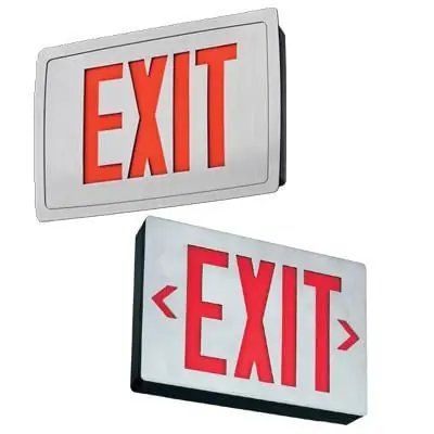 Lithonia Lighting LE-S-1-R-120/277 LE Series AC LED Exit Sign Matte Black Brushed Aluminum Housing Red Letter 120/277-Volt Signature Super Sale