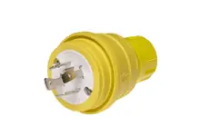 Woodhead 26W75 4-Wire 3-Pole Watertight Plug With Locking Blade 250-Volt AC 20-Amp NEMA L15-20 Yellow Watertite Instant Buy