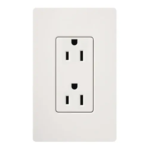 Hassle-Free Returns Lutron SCR-15-SW Duplex Receptacle 15-Amp 125-Volt NEMA 5-15R Snow White Claro