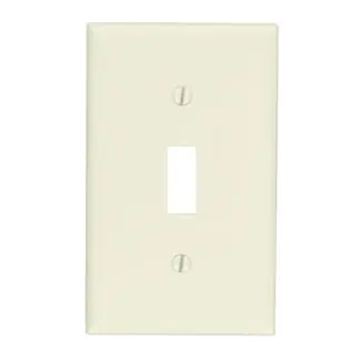 Luxury Leviton 78001 Thermoset Device Mount Standard Size Tamper-Resistant 1-Gang Toggle Switch Wallplate 1-Toggle Switch Light Almond