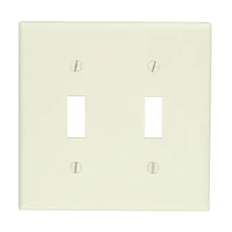 Leviton 78009 Thermoset Device Mount Standard Size 2-Gang Toggle Switch Wallplate 2-Toggle Switch Light Almond Free Delivery