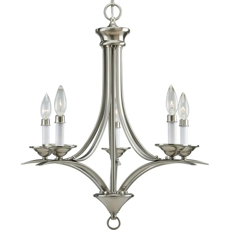 Last Chance Progress Lighting P4327-09 5-Light 1-Tier Up Chandelier 60-Watt Brushed Nickel Trinity