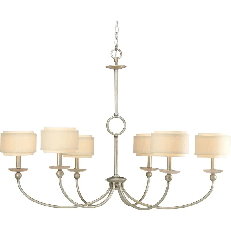Premium Progress Lighting P4463-134 6-Light 1-Tier Chandelier 60-Watt 120-Volt Silver Ridge Ashbury