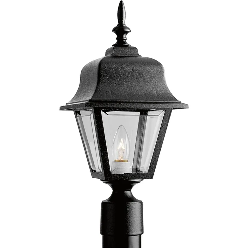 Grab Now Progress Lighting P5456-31 1-Light Post Lantern 100-Watt 120-Volt Black Painted Mansard Roof