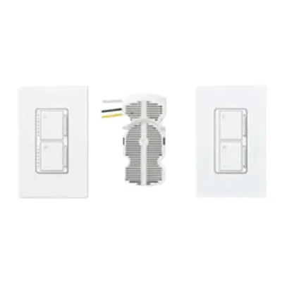 Weekend Sale Lutron MA-LFQ3-WH 120-Volt AC at 60-Hz 1-Pole 3-Way 7-Speed Multi-Location Dual Dimmer Fan Control Kit White Maestro