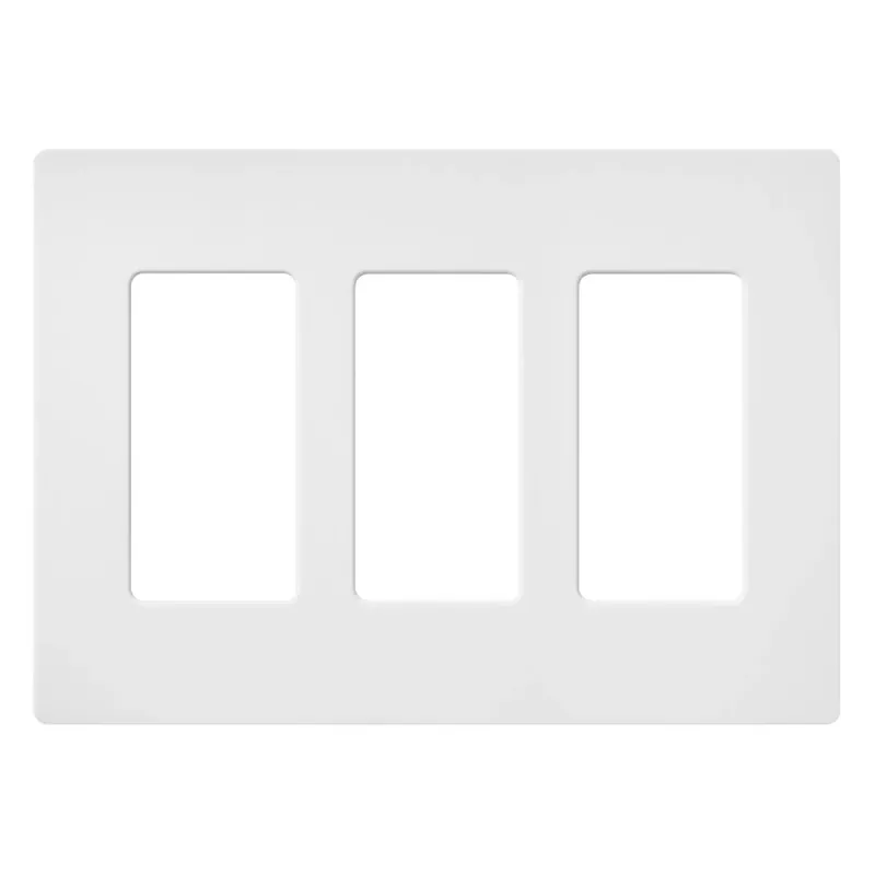 Lutron SC-3-SW Thermoset Device Mount Designer Style Standard Size 3-Gang Screwless Decorator Wallplate 3-Rectangular Device Snow Claro Satin Color Weekend Sale