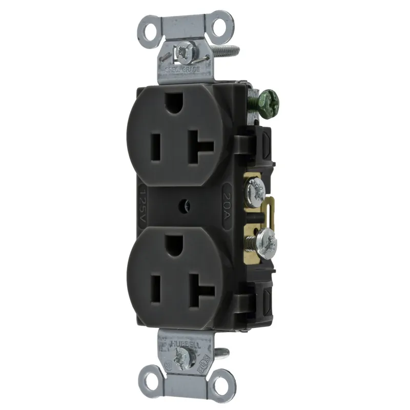 Price Cut Hubbell-Wiring CR20BLK Commercial Specification Grade Straight Blade Duplex Receptacle 20-Amp 125-Volt NEMA 5-20R Black