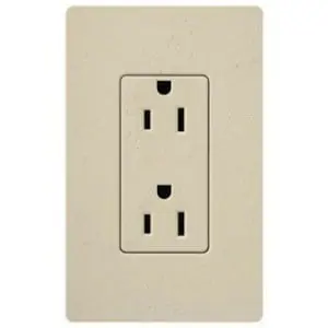 In Demand Lutron SCR-15-ST Commercial Residential Grade Duplex Receptacle 125-Volt 15-Amp NEMA 5-15R Stone Claro Satin Colors